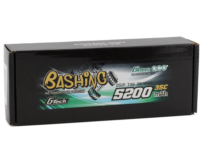 GEA522S35T3GT, Gens Ace 2S G-Tech Smart "Bashing" LiPo Battery 35C (7.4V/5200mAh) w/Universal Connector