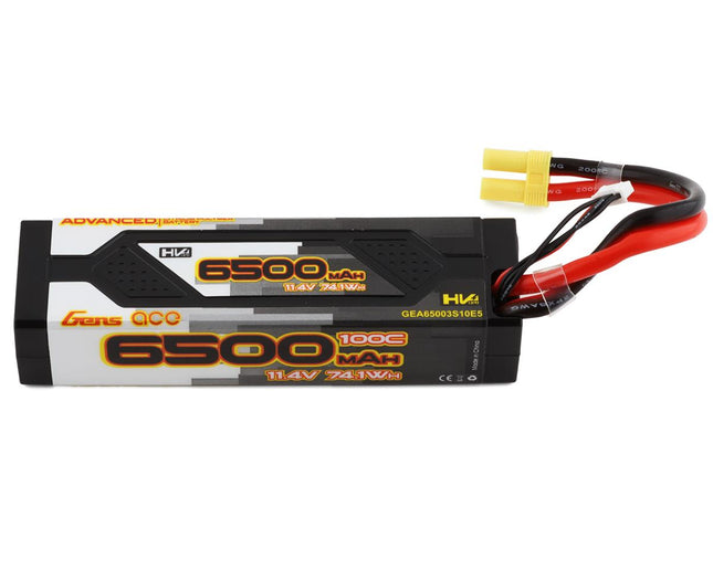GEA65003S10E5, Gens Ace 3S LiHV Advanced Series LiPo Battery 100C (11.4V/6500mAh) w/EC5 Connector