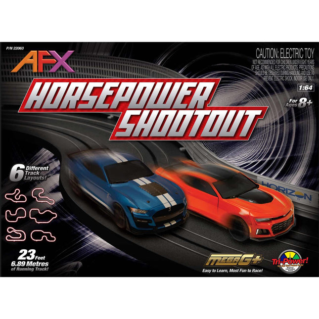 AFX22063, AFX Horsepower Shootout 1/64 Scale Slot Car Set