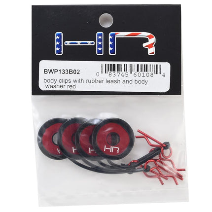 HRABWP133B02, Hot Racing Red Body Washer & Clip Leash Retainer Set