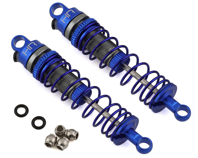 HRAMTT62DP01, Hot Racing Losi Mini-T 2.0 Aluminum Rear Threaded Shock Set (Blue) (2)
