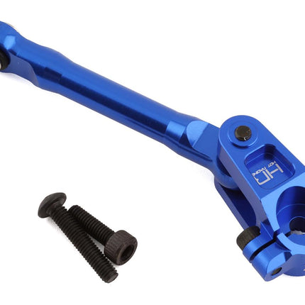 HRAMXX48SA25, Hot Racing Traxxas Maxx Aluminum Fixed Steering Link w/25T Servo Arm (Blue)