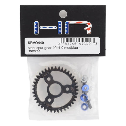 HRASRVO440, Hot Racing Traxxas MOD1 Steel Spur Gear (Blue) (40T)