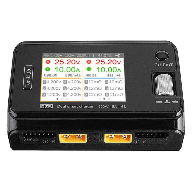 ToolkitRC M6D 500W 15A 1-6S Dual Channel DC Smart Charger