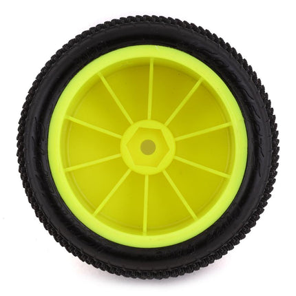 JCO3152-201021, JConcepts Fuzz Bite LP 2.2" Mounted Rear Buggy Carpet Tires (Yellow) (2) (Pink) w/12mm Hex