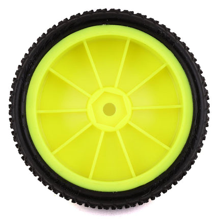 JCO3165-201011, JConcepts Fuzz Bite LP 2.2 Mounted 2WD Front Buggy Tire (Yellow) (2) (Pink) (Carpet) w/12mm Hex