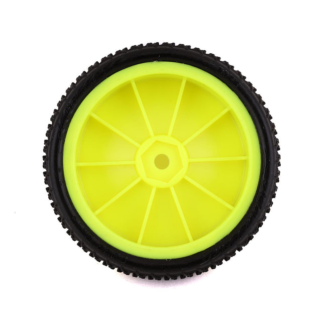 JCO3165-201011, JConcepts Fuzz Bite LP 2.2 Mounted 2WD Front Buggy Tire (Yellow) (2) (Pink) (Carpet) w/12mm Hex