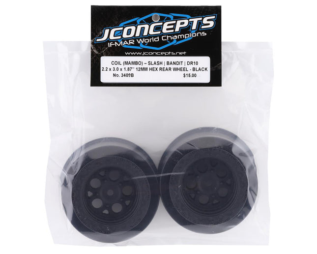 JCO3409B, JConcepts Coil Mambo Street Eliminator Rear Drag Racing Wheels (Black) (2) w/12mm Hex