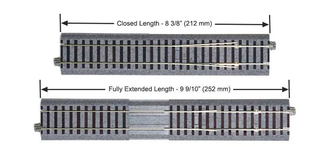 KAT2194, Kato 2-194, HO Scale Unitrack Expansion Track, 8-3/8 in to 9-9/10 in (212 - 252 mm)