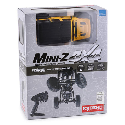 KYO32521Y, Kyosho MX-01 Mini-Z 4X4 Readyset w/Jeep Wrangler Body (Yellow) & 2.4GHz Radio