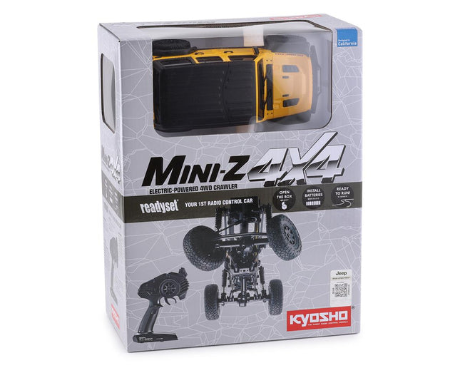 KYO32521Y, Kyosho MX-01 Mini-Z 4X4 Readyset w/Jeep Wrangler Body (Yellow) & 2.4GHz Radio