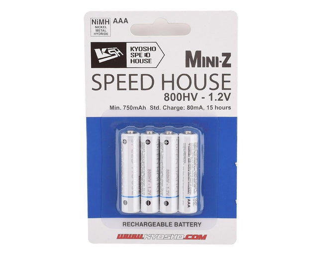 KYO71998, Kyosho Speed House Mini-Z AAA NiMh Batteries (800HV) (4)