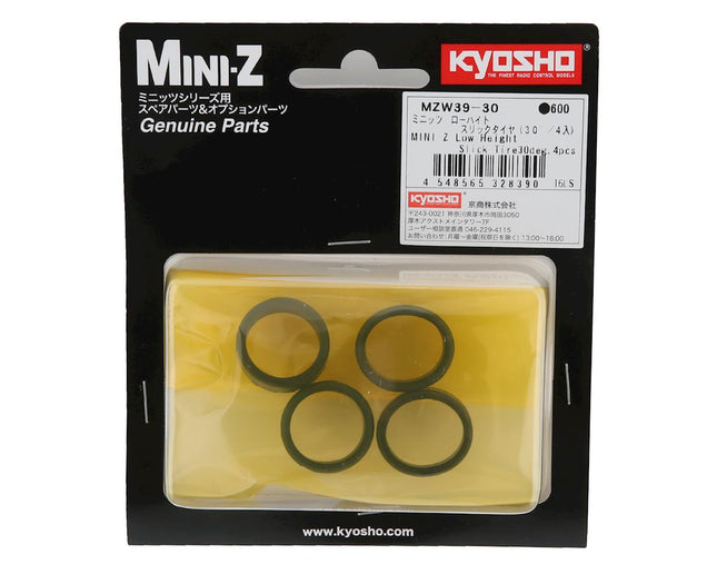 KYOMZW39-30, Kyosho Mini-Z Low Height Slick Tires (4) (30 Deg)