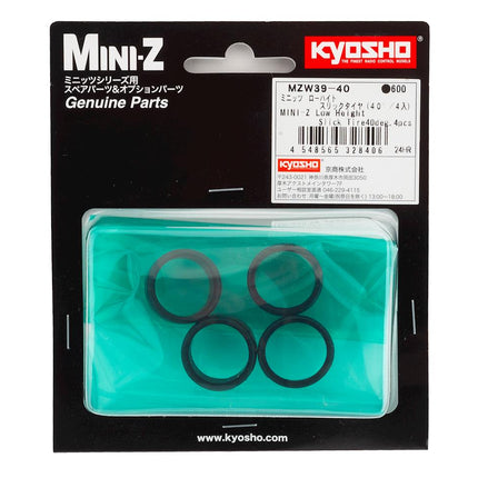 KYOMZW39-40, Kyosho Mini-Z Low Height Slick Tires (4) (40 Deg)