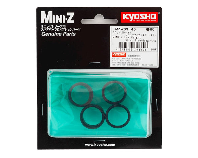 KYOMZW39-40, Kyosho Mini-Z Low Height Slick Tires (4) (40 Deg)