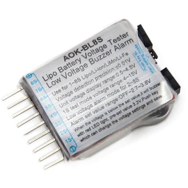 1-8S LiPo Battery Checker Voltage Tester w/ Low Voltage Alarm
