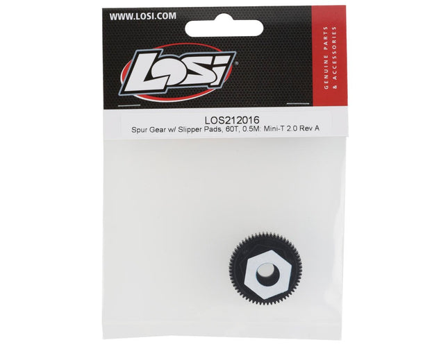 LOS212016, Losi Mini-T 2.0 Spur Gear w/Slipper Pads (60T)