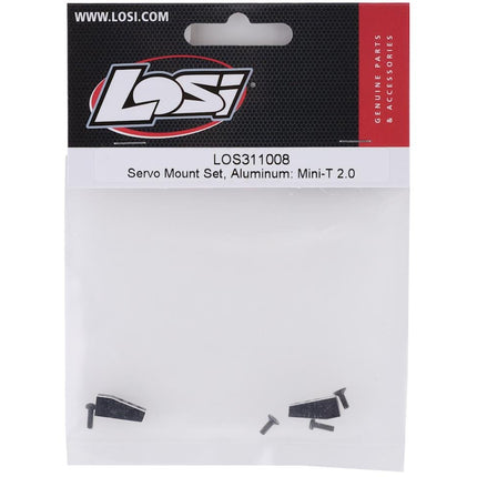 LOS311008, Losi Mini-T 2.0 Aluminum Servo Mount Set (Black)