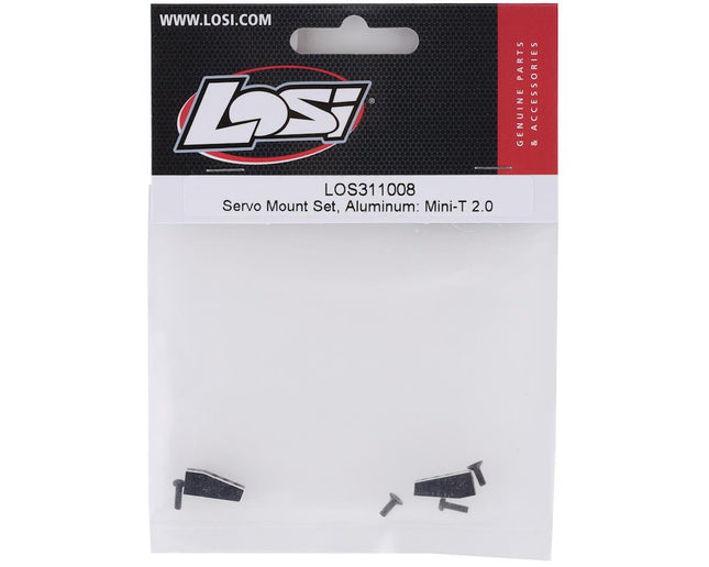 LOS311008, Losi Mini-T 2.0 Aluminum Servo Mount Set (Black)