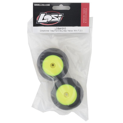 LOS41010, Directional Tires,Front,Mounted,Yellow: Mini-T 2.0