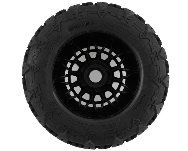 MTD1000, Method RC Terraform Belted Pre-Mount 1/5 Monster Truck Tires (Black) (2) w/Array 24mm Hex Wheels