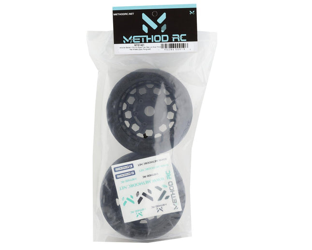 MTD1401, Method RC Velociter Belted Pre-Mount 1/7 On-Road Rear Tires (Black) (2) w/Hive 17mm Hex Wheels