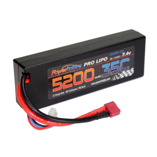 PHB2S520035DCNS, 5200mAh 7.4V 2S 35C LiPo Hard Case Battery with Hardwire Deans Connector