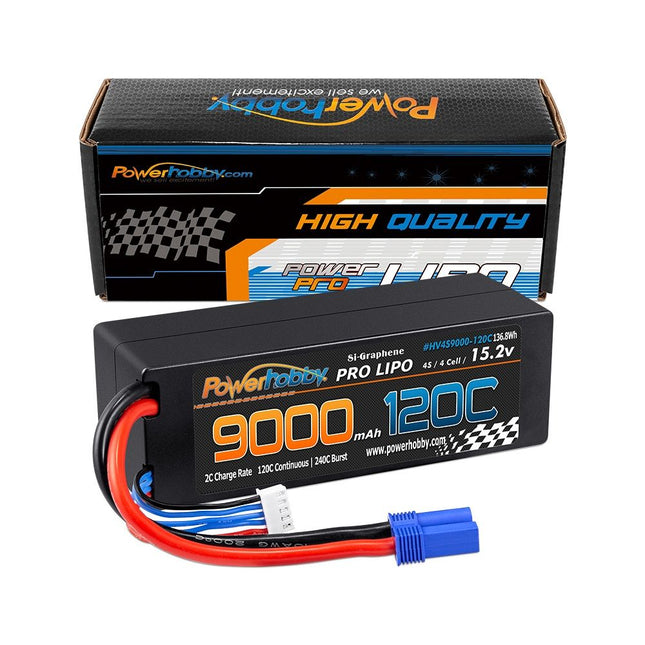 PHB4S9000120EC5, 4S 15.2V 9000mah 120C Graphene Lipo Battery w/ EC5 Plug