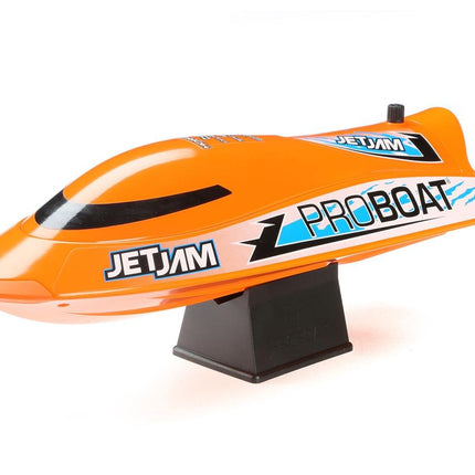 PRB08031V2T1, Pro Boat Jet Jam V2 12" Self-Righting Brushed RTR Pool Race Boat (Orange) w/2.4GHz Radio, Battery & Charger