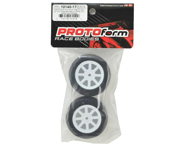 PRM1014017, Protoform Vintage Racing Pre-Mounted Front Tire (2) (26mm) (White)