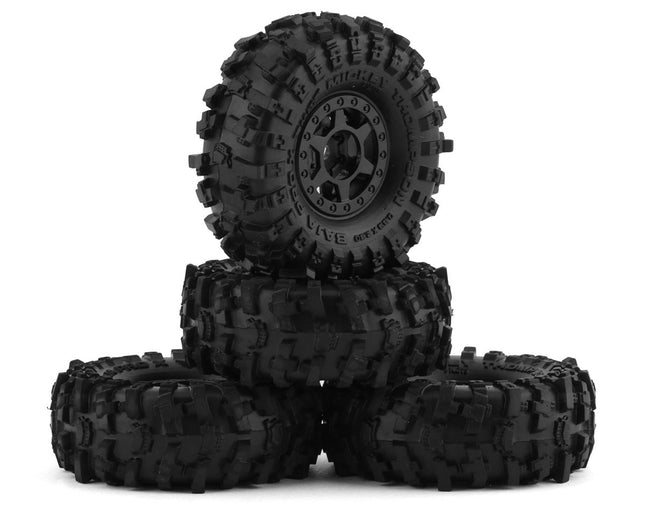 PRO1021510, 1/24 MT Baja Pro X F/R 1.0 Tires MTD 7mm Blk (4)