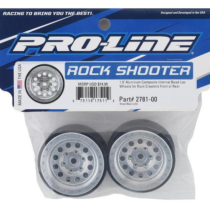 PRO278100, Pro-Line Rock Shooter 1.9" Aluminum Composite Internal Bead-Loc Wheels (2)