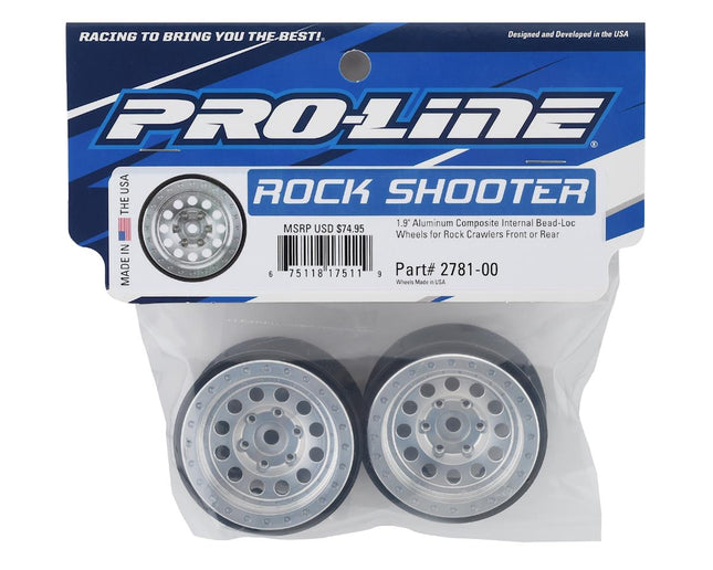 PRO278100, Pro-Line Rock Shooter 1.9" Aluminum Composite Internal Bead-Loc Wheels (2)
