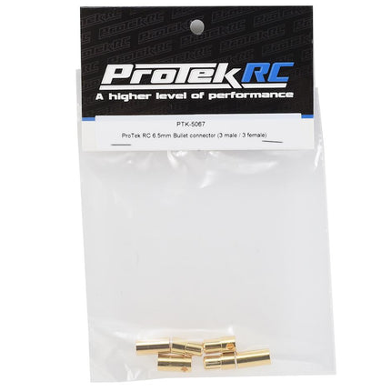 PTK-5067, ProTek RC 6.5mm Bullet Connector (3 Male/3 Female)