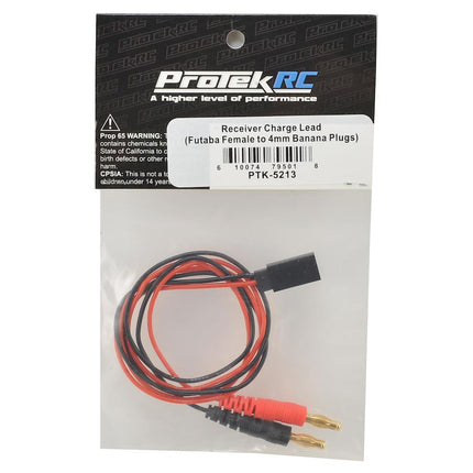 PTK-5213, ProTek RC Receiver Charge Lead (Futaba Female to 4mm Banana Plugs)