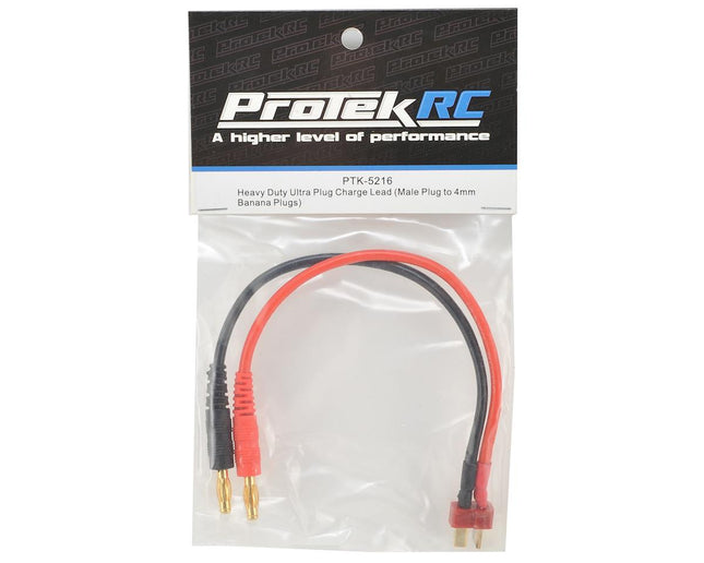 PTK-5216, ProTek RC Heavy Duty T-Style Ultra Plug Charge Lead (Male to 4mm Banana)