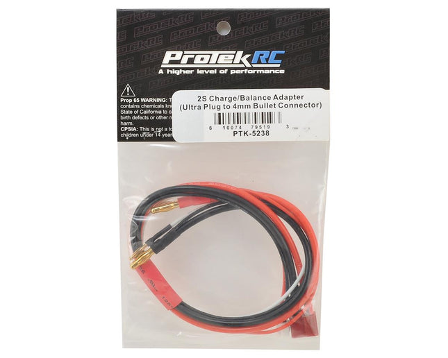 PTK-5238, ProTek RC 2S Charge/Balance Adapter (T-Style Ultra Plug to 4mm Bullet)