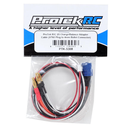 PTK-5308, ProTek RC 2S Charge/Balance Adapter Cable (XT60 Plug to 4mm Bullet Connector)