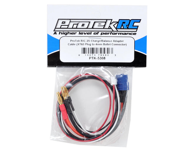 PTK-5308, ProTek RC 2S Charge/Balance Adapter Cable (XT60 Plug to 4mm Bullet Connector)