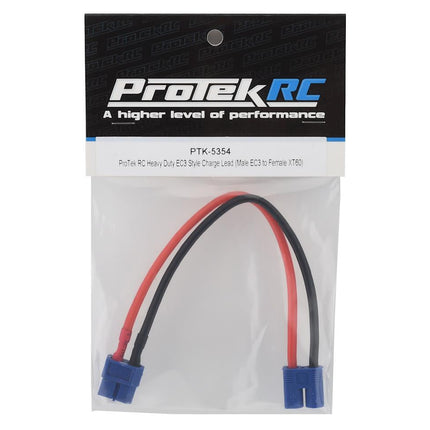 PTK-5354, ProTek RC Heavy Duty EC3 Style Charge Lead (Male EC3 to Female XT60)