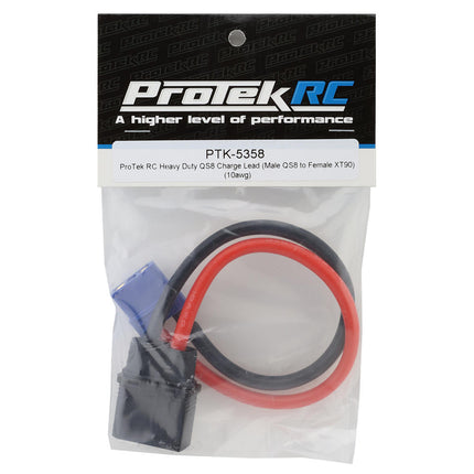 PTK-5358, ProTek RC Heavy Duty QS8 Charge Lead (Male QS8 to Female XT90)