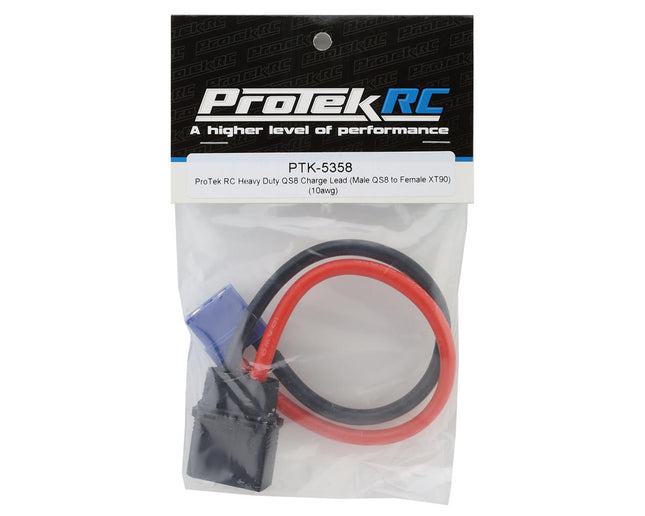 PTK-5358, ProTek RC Heavy Duty QS8 Charge Lead (Male QS8 to Female XT90)