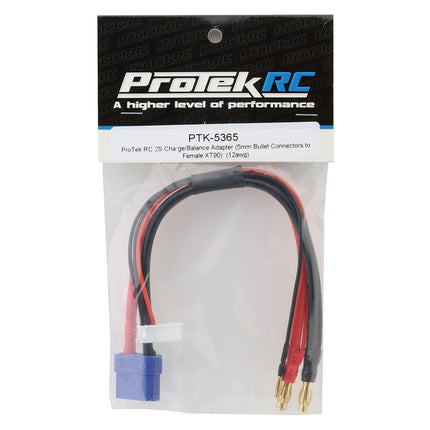 PTK-5365, ProTek RC 2S Charge/Balance Adapter (5mm Bullet Connectors to Female XT90) (12awg) (7pin XH balance plug)