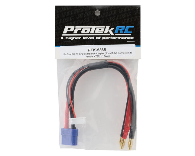 PTK-5365, ProTek RC 2S Charge/Balance Adapter (5mm Bullet Connectors to Female XT90) (12awg) (7pin XH balance plug)