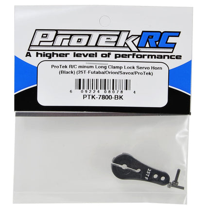 PTK-7800-BK, ProTek RC 4mm Aluminum Long Clamping Servo Horn (Black) (25T)