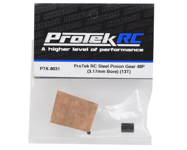 PTK-8031, ProTek RC Lightweight Steel 48P Pinion Gear (3.17mm Bore) (13T)