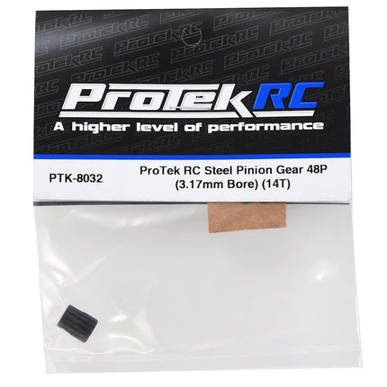 PTK-8032, ProTek RC Lightweight Steel 48P Pinion Gear (3.17mm Bore) (14T)