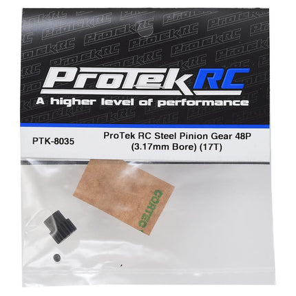 PTK-8035, ProTek RC Lightweight Steel 48P Pinion Gear (3.17mm Bore) (17T)