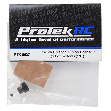 PTK-8037, ProTek RC Lightweight Steel 48P Pinion Gear (3.17mm Bore) (19T)