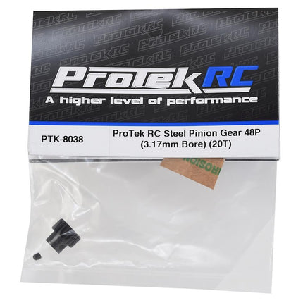 PTK-8038, ProTek RC Lightweight Steel 48P Pinion Gear (3.17mm Bore) (20T)